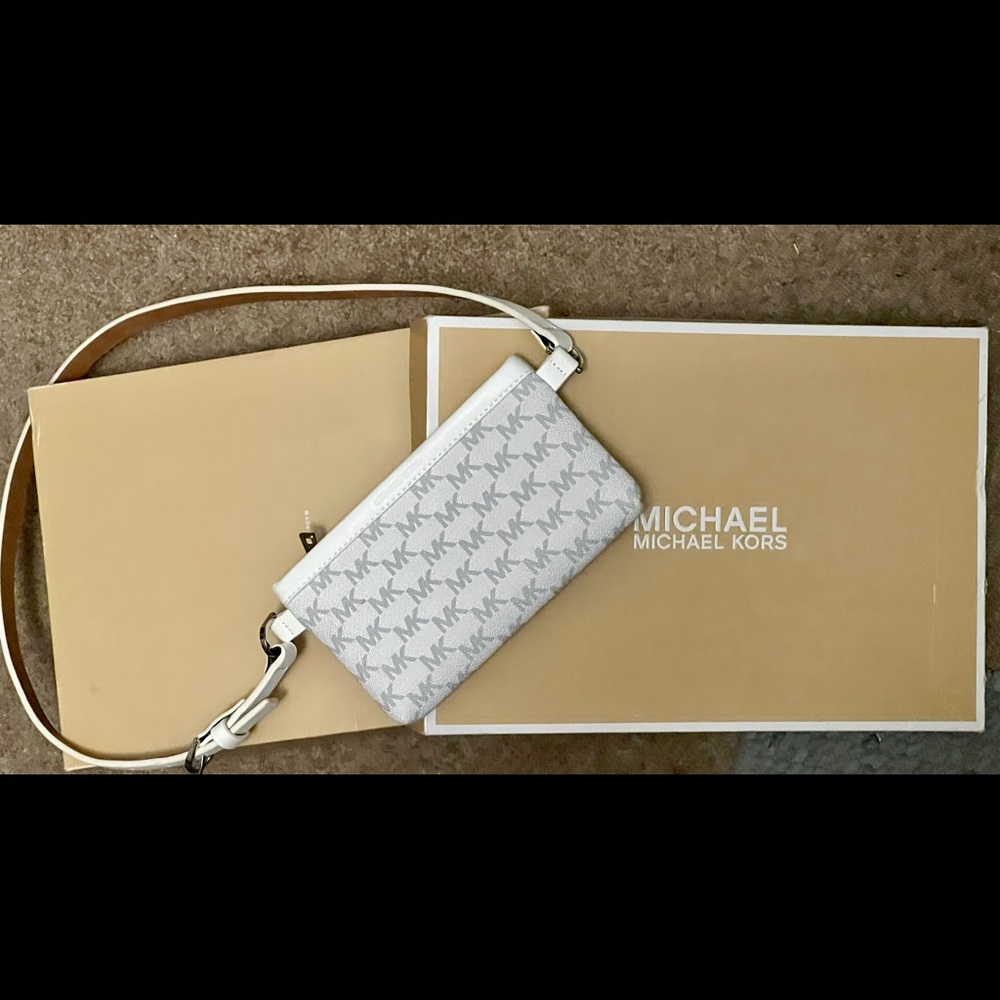 Michael Kors White Logo waist bag or crossbody bag